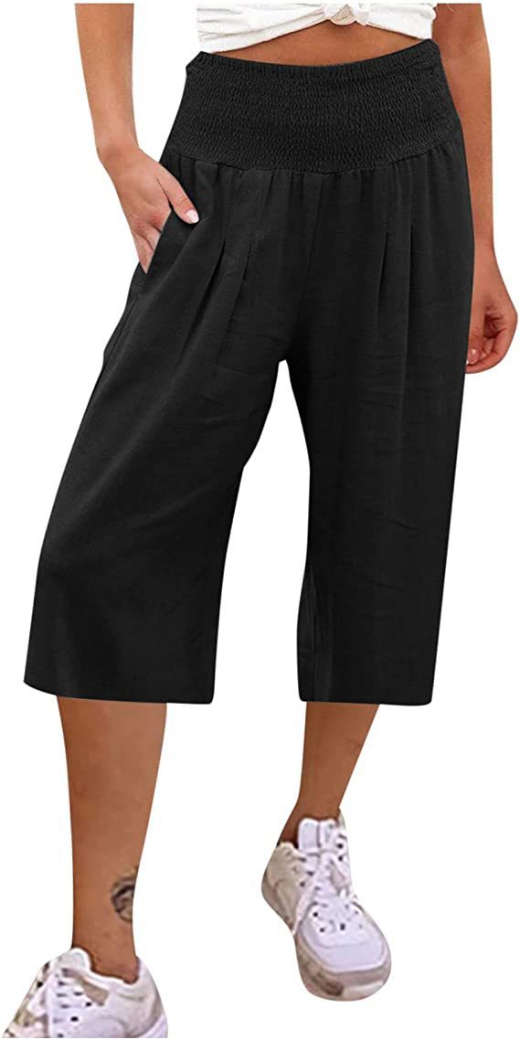Damer Elegant løs Culotte med elastisk bælt og folder Stilla