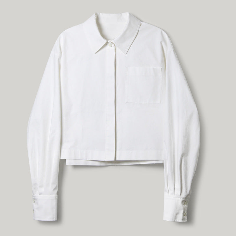 Dame Casual Skjortebluse med struktureret design og brystlomme Stilla