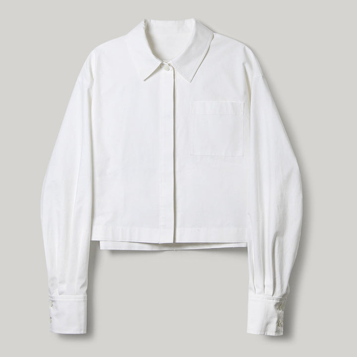 Dame Casual Skjortebluse med struktureret design og brystlomme Stilla