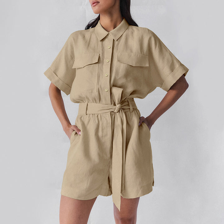 Dame Utility- jumpsuit med figursyet design og praktische lommer Stilla