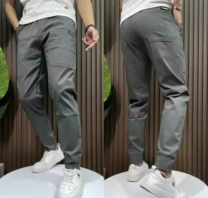 Herren nan sporty Cargojoggerbukser med elastisk talje, snøre og konisk benafslutning Skovae