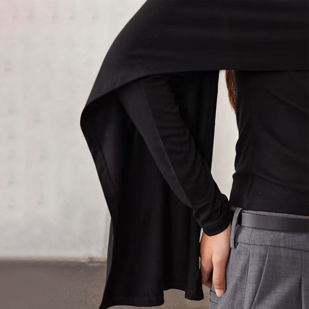Dame Elegant Top med Asymmetrisk Design og Bredskårne Ærmer Stilla
