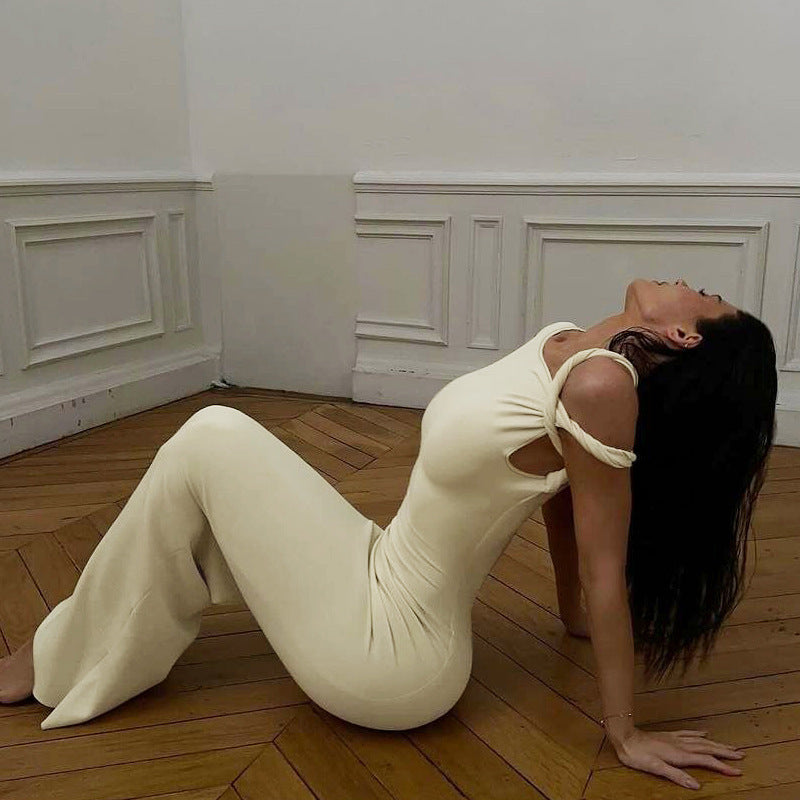Dame Elegante Maxikjole med asymmetrisk Udsnit og figursyet Snit Stilla