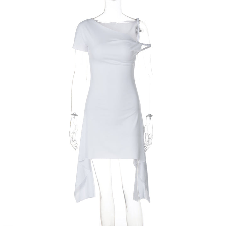 Damer Chic Asymmetrisk Minikjole med transparente detaljer og figursympatisk snit Stilla