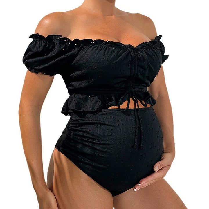 Dame To-delt Strand-outfit med off-shoulder top og høj bukser Skovae
