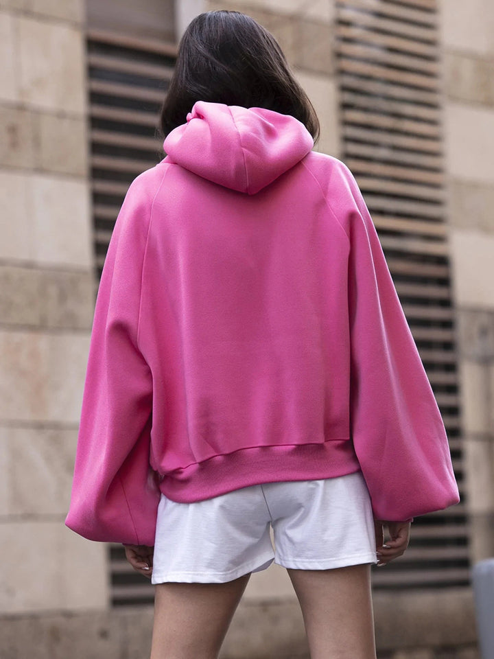 Dame Oversized Hoodie med høj krave og forbindelsessnøring Stilla