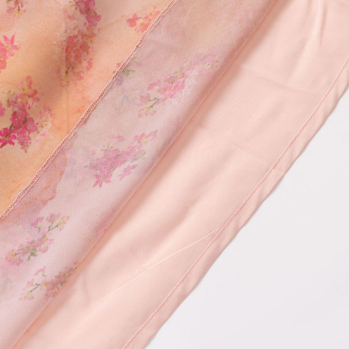Dame Maxikjole med raffinerede flæsedetaljer og sart blomsterprint Stilla