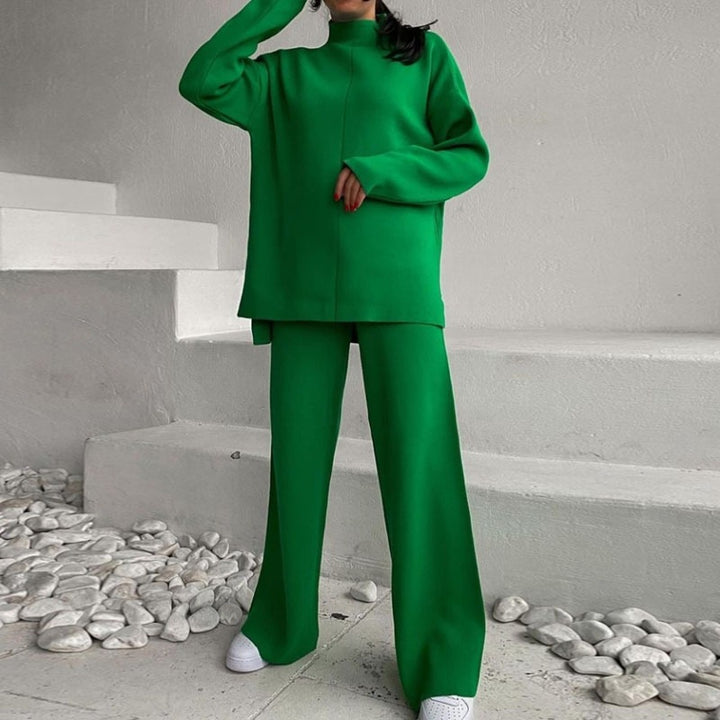 Femme Relaxed Fit Sweater og Vidde Bukser Sæt Stilla