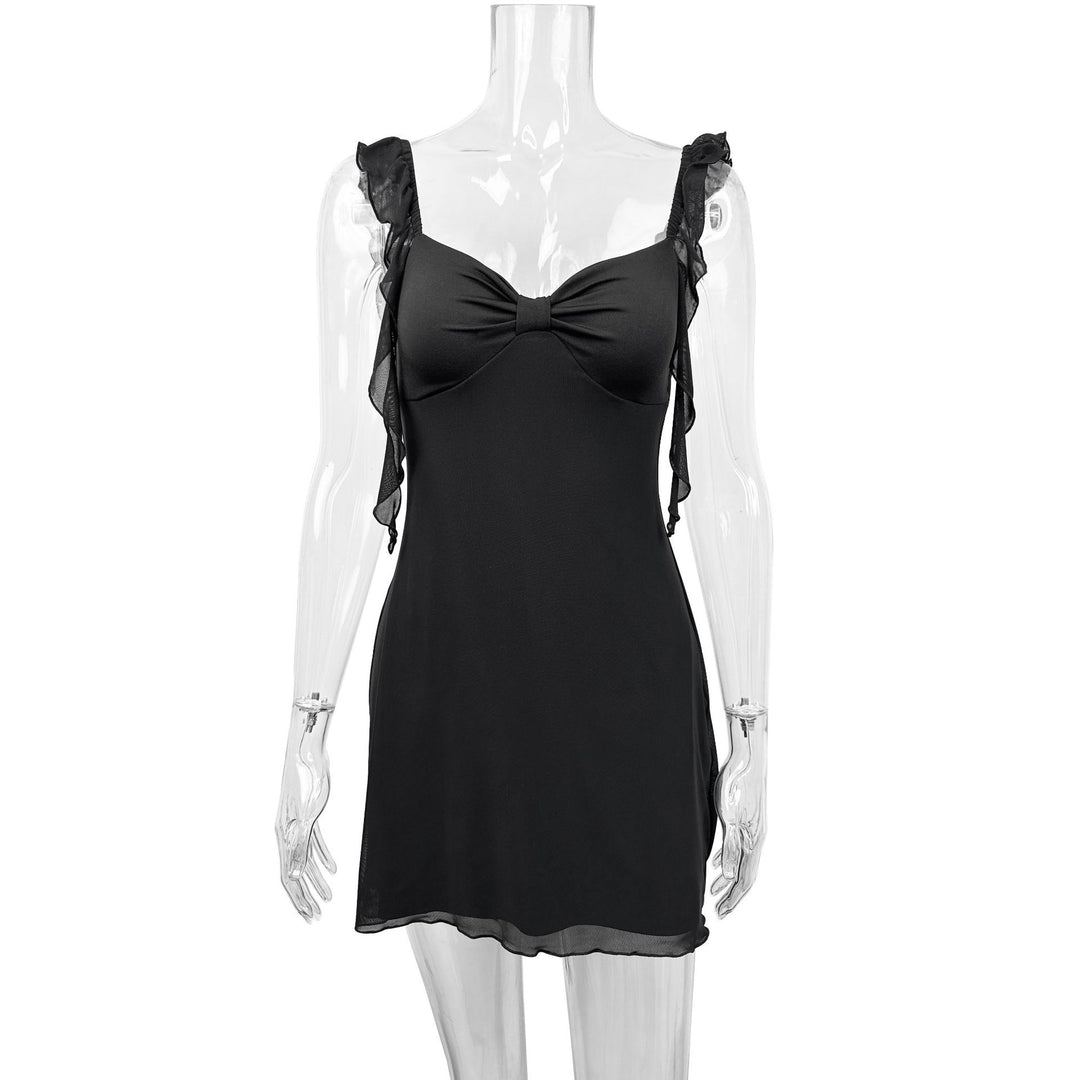 Dame Elegant off-shoulder minikjole med raffineret bånddetalje Skovae