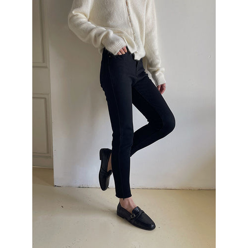 Dame High-Waist Jeans i stilfuld vintage-look med fine vask og elastisk linning Stilla