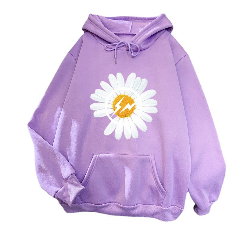 Dame hoodie med blomsterdesign Skovae