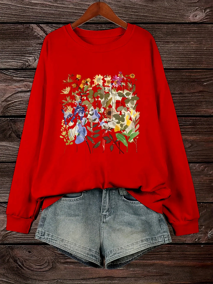 Kvinders sweatshirts med blomstermotiver og komfortabel pasform Stilla