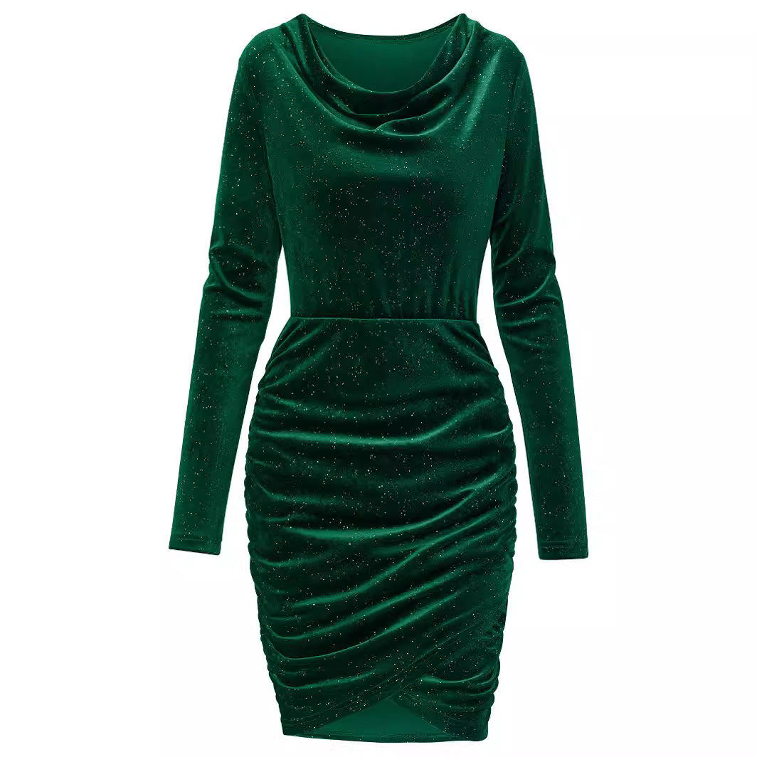 Dame figurtilpasset omslagskjole med elegante draperingselementer Stilla