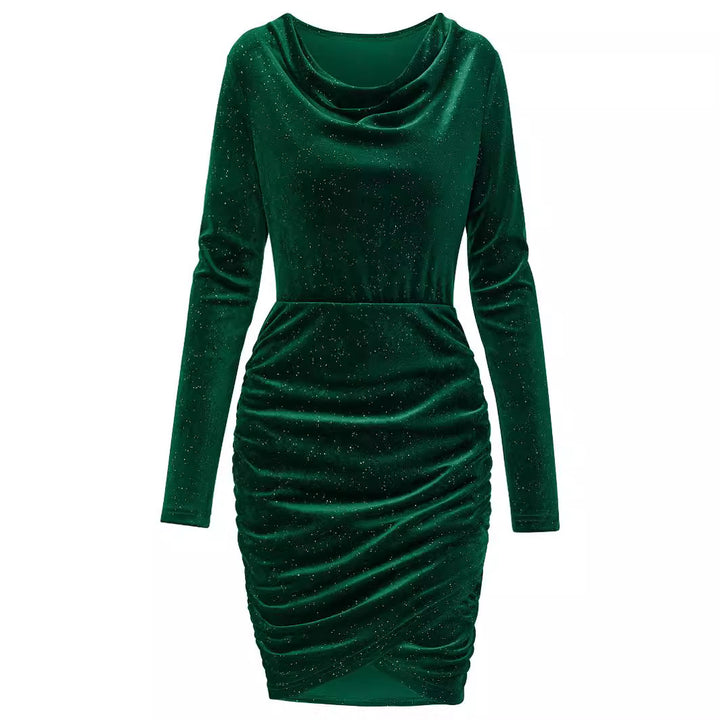 Dame figurtilpasset omslagskjole med elegante draperingselementer Stilla