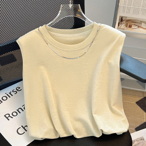 Dame afslappet T-shirt med innovativ oversized pasform og dobbelt krave Stilla