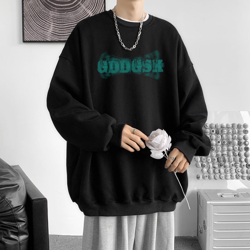 Herre afslappet oversized sweatshirt med kreativt grafisk design Stilla 1749722358