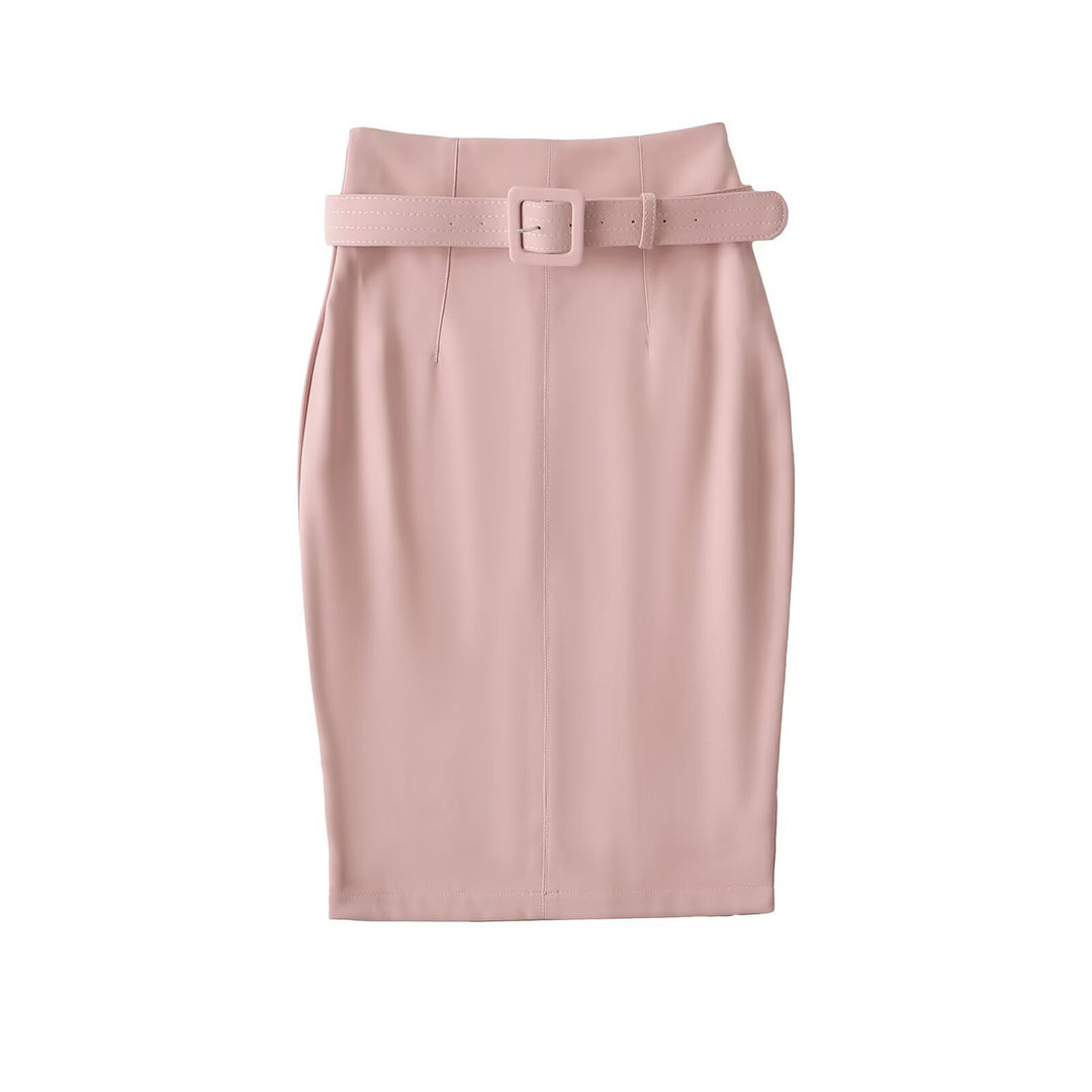 Dame blyantskørt med modetrends bælte og figurvenlig skæring Stilla