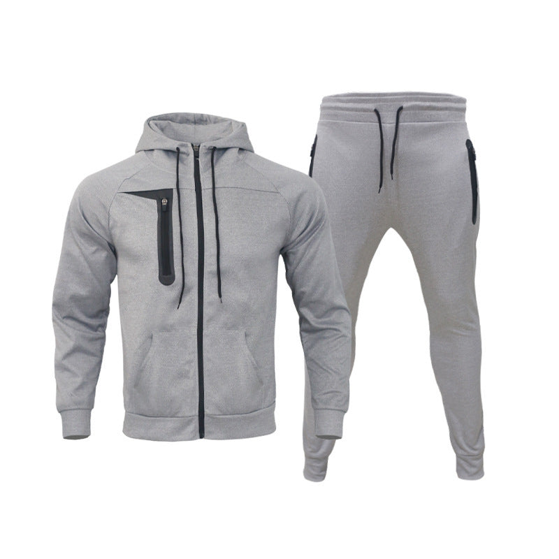 Herrer sporty hoodie sæt med innovativt design og praktiske lynlåslommer Stilla