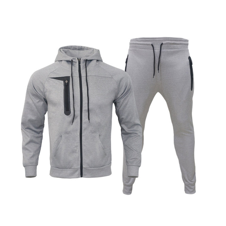 Herrer sporty hoodie sæt med innovativt design og praktiske lynlåslommer Stilla