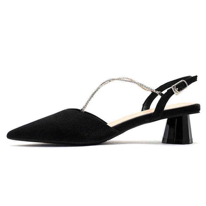 Dame Slingback spids hæle med stilfuld transparent blokhæle Stilla