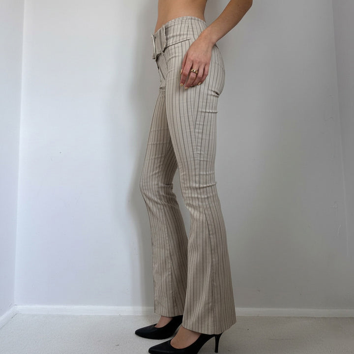 Dame Flared Bukser med elegante striber og figursyet snit Skovae