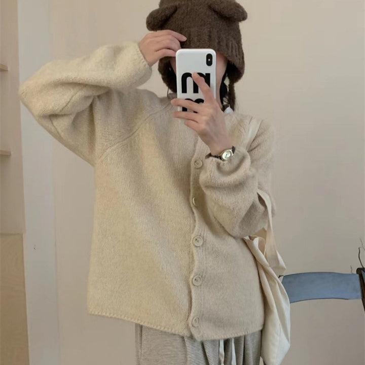 Dame Cozy Cardigan med Knapper og Løs Pasform Stilla
