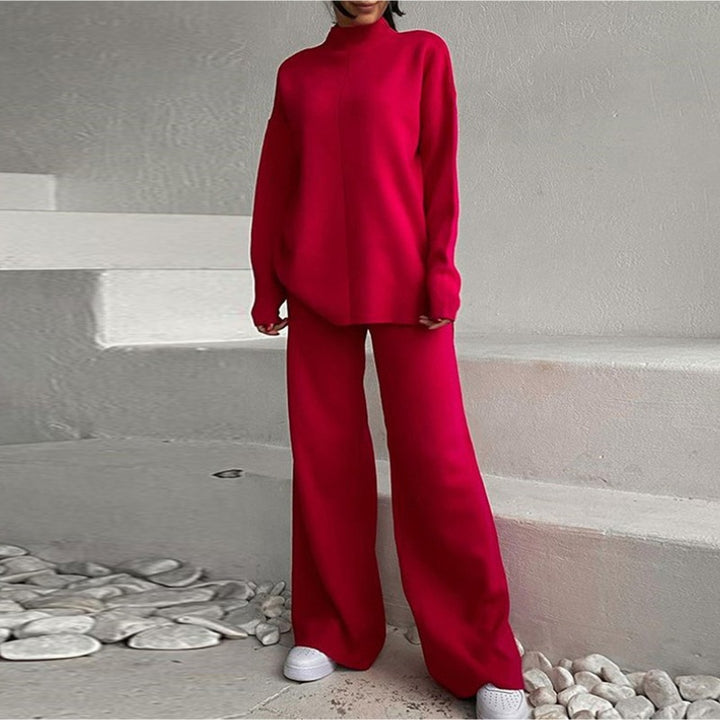Femme Relaxed Fit Sweater og Vidde Bukser Sæt Stilla