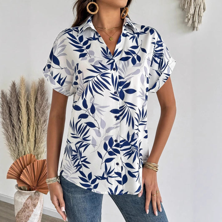 Damebluse med floraltryk Stilla