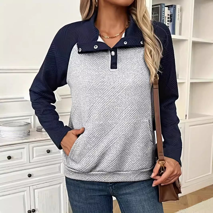 Dame Stepp-Half-Zip Pullover Sweatshirt Stilla