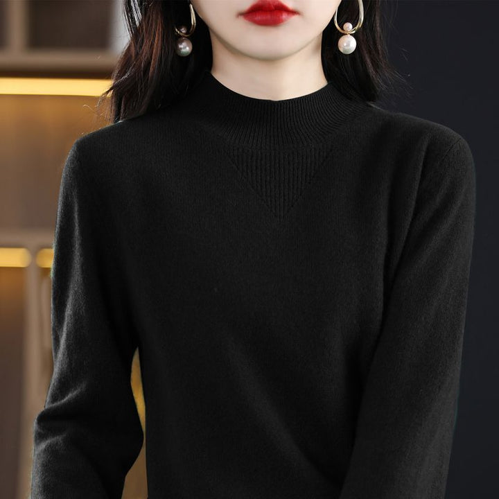 Damernes fine sweater med høj krave og elegante detaljer Stilla