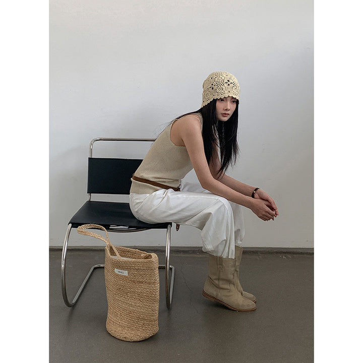 Dame bred High-Waist Jeansbukser med elegant snit og klassiske detaljer Stilla