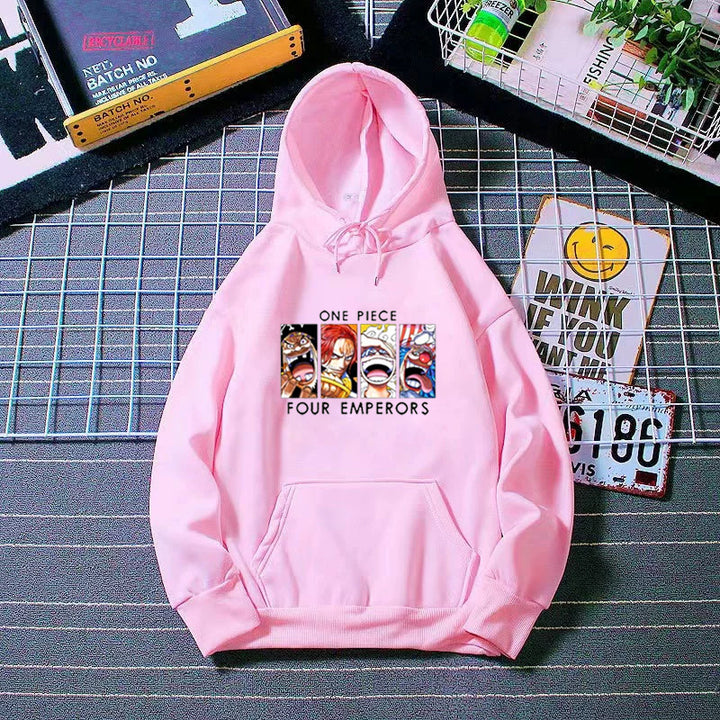 Kvinders hættetrøje med unikt anime design Skovae