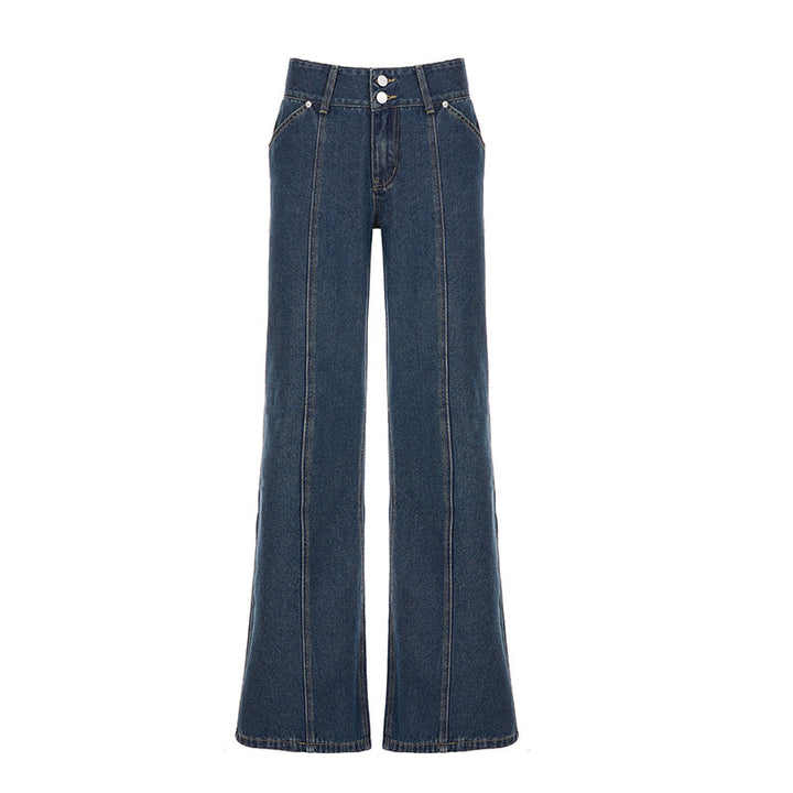 Dame brede jeans med høj talje og moderne snit Skovae