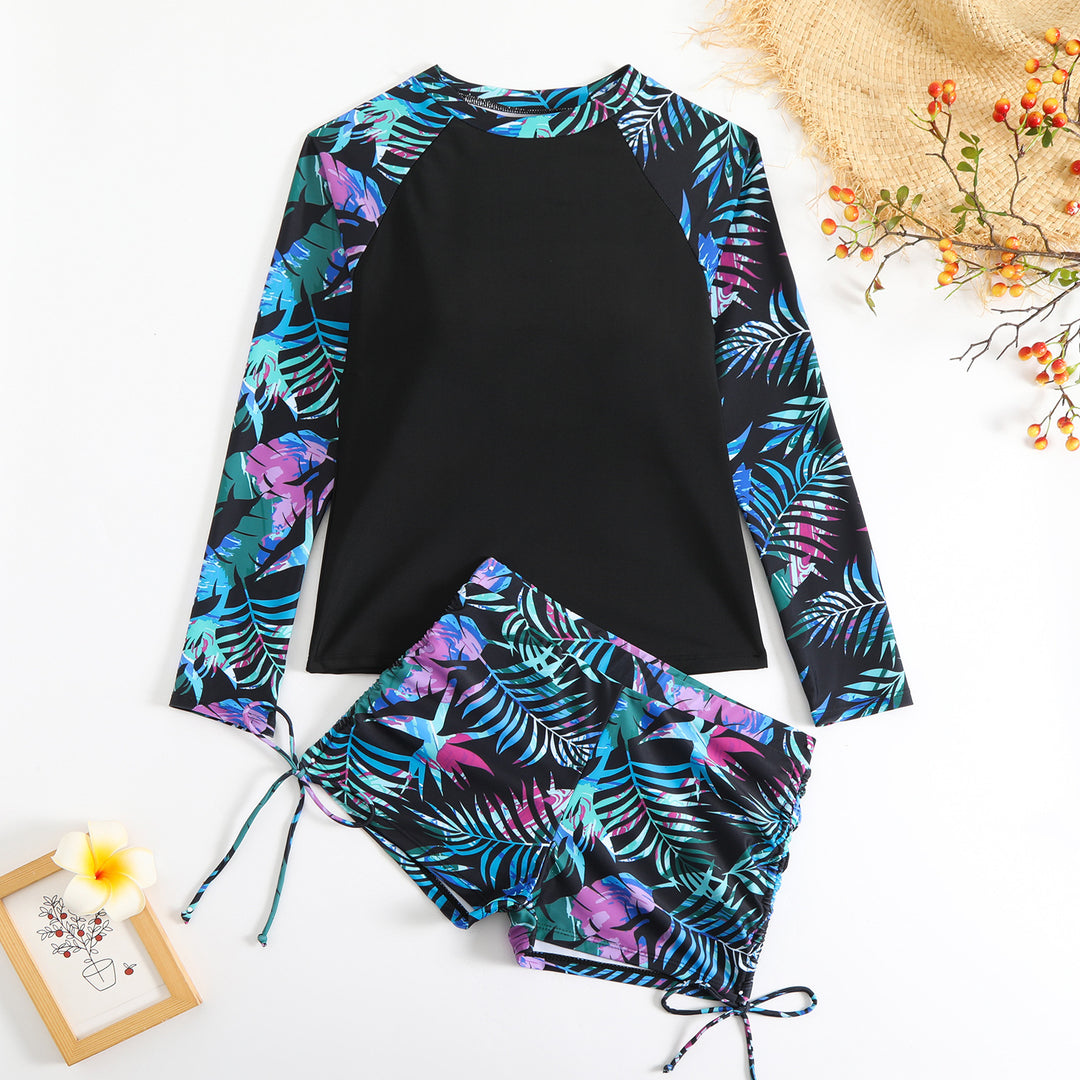 Dame UV-beskyttelses Rashguard med shorts Skovae