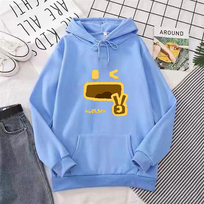 Kvinders hættetrøje med kreativ emoji-design Skovae