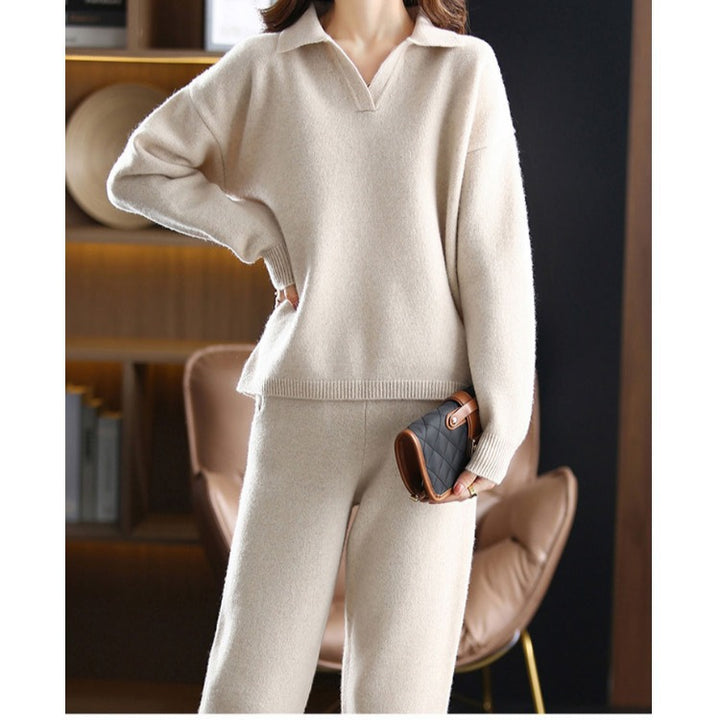 Kvinders komfortable strikket sweater med krave og oversized pasform Stilla