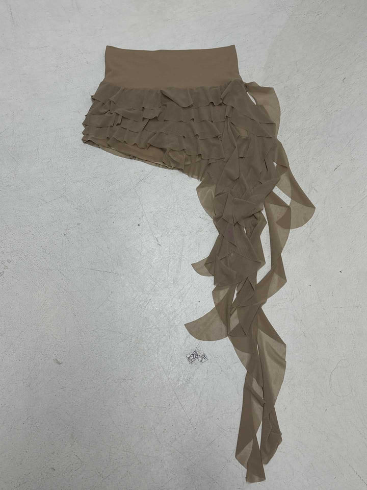 Damen Eleganter asymmetrischer Spitzenspaltröckchen Skovae