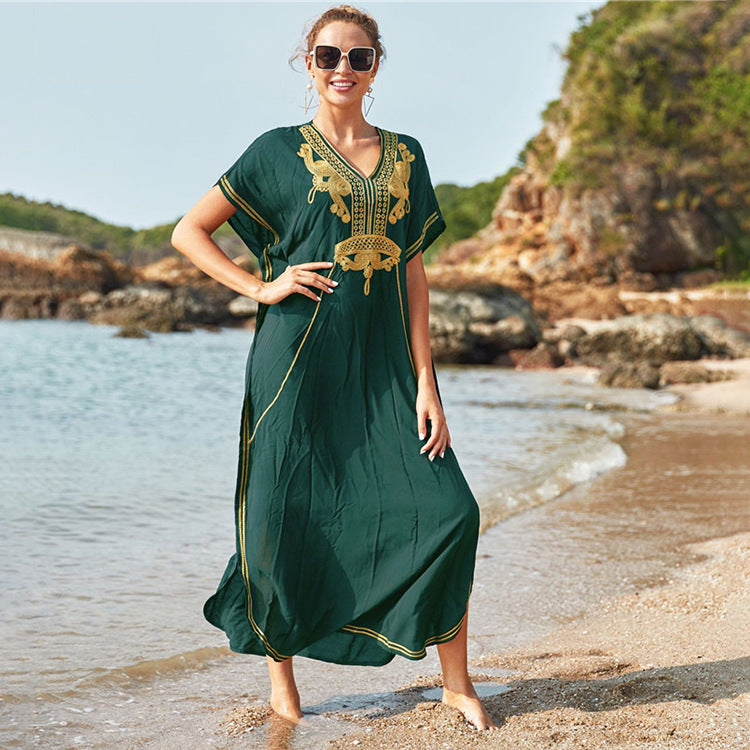 Dame Elegant Strandkaftan med kunstneriske broderier Stilla