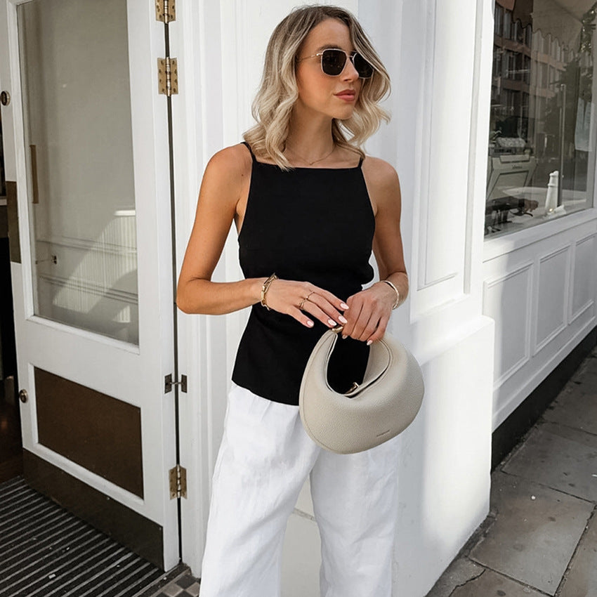 Dame asymmetrisk top med smalle stropper og elegant snit Stilla