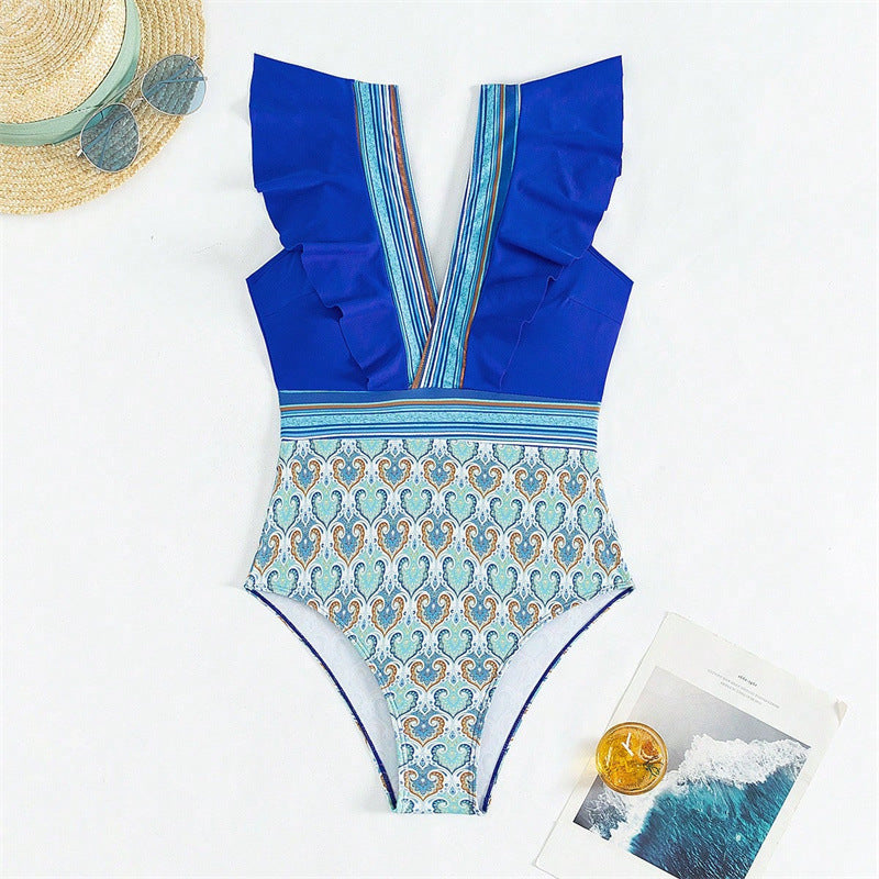 Dame One-piece badedragt med stilfulde flæse detaljer Stilla