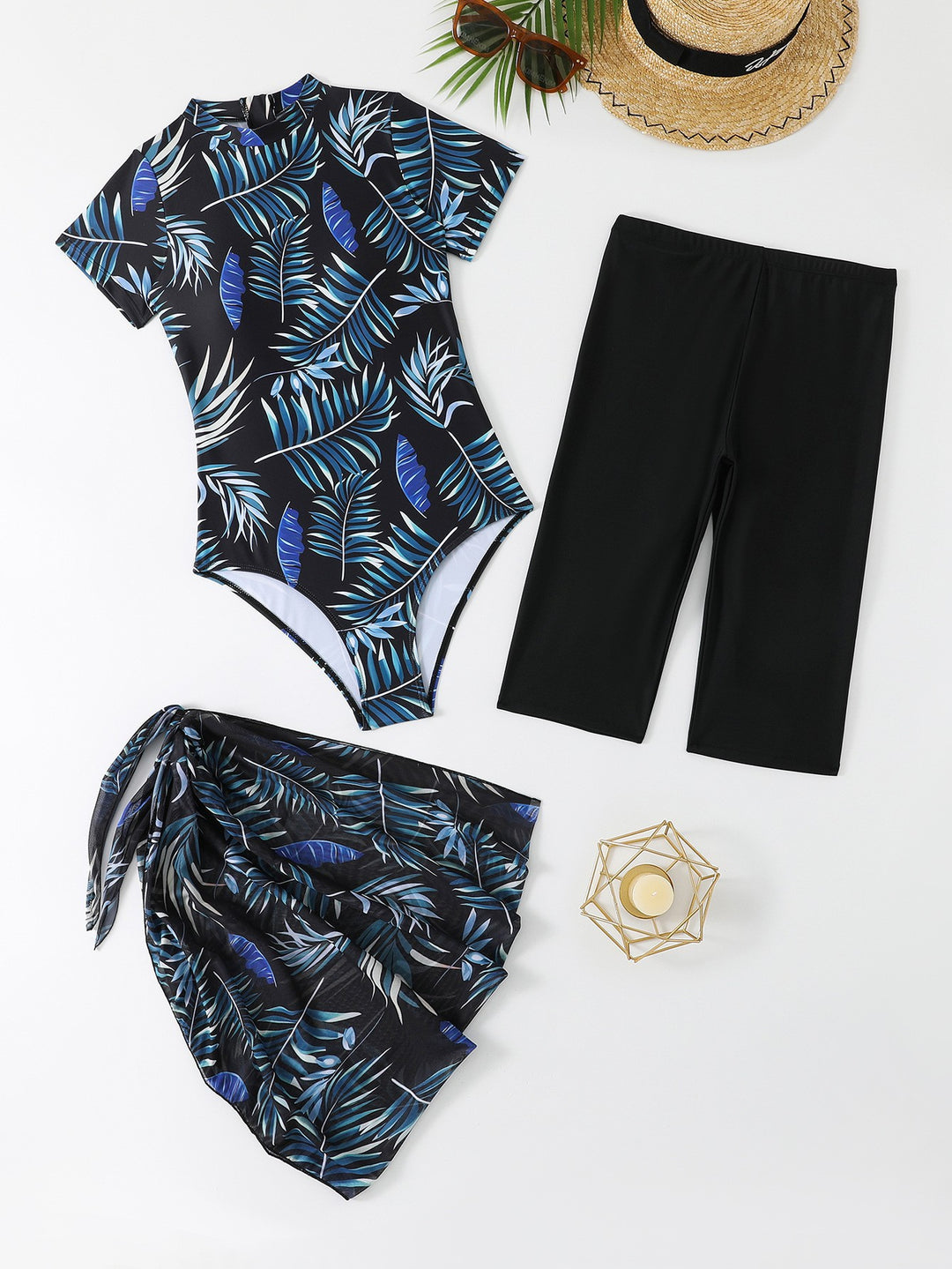 Dame Mode Rashguard med kombineret badetights Skovae