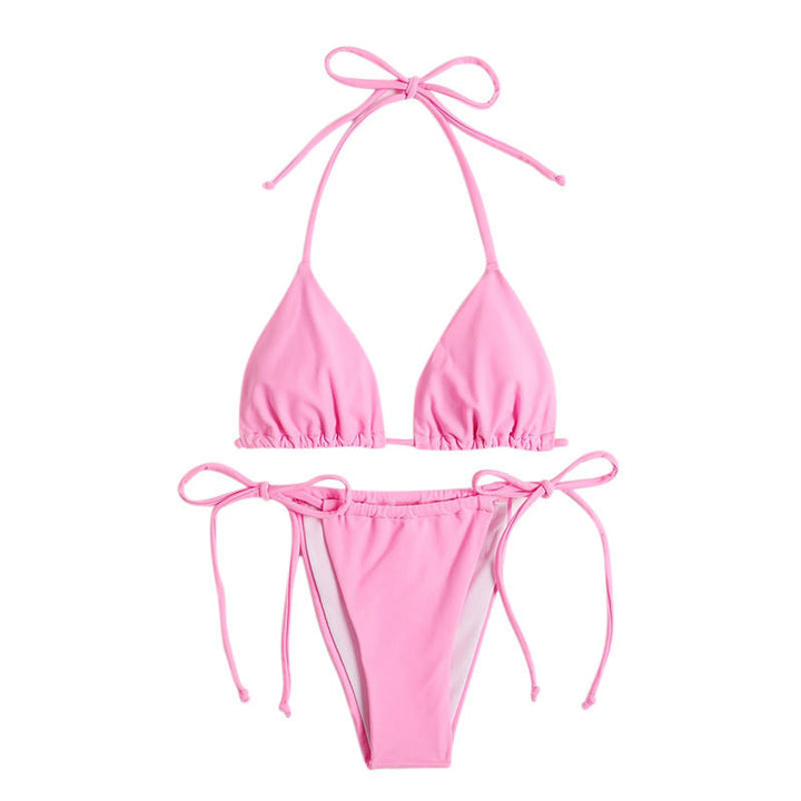 Dame Triangel-Bikini-Sæt med justerbare bånd og feminine accenter Skovae