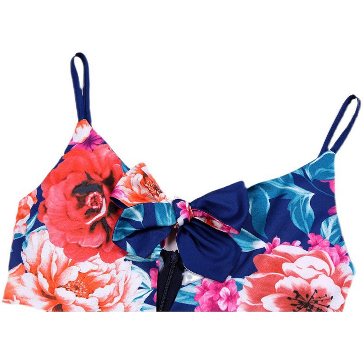Femme Floral Print Maxi Kjole med justerbare stropper Stilla