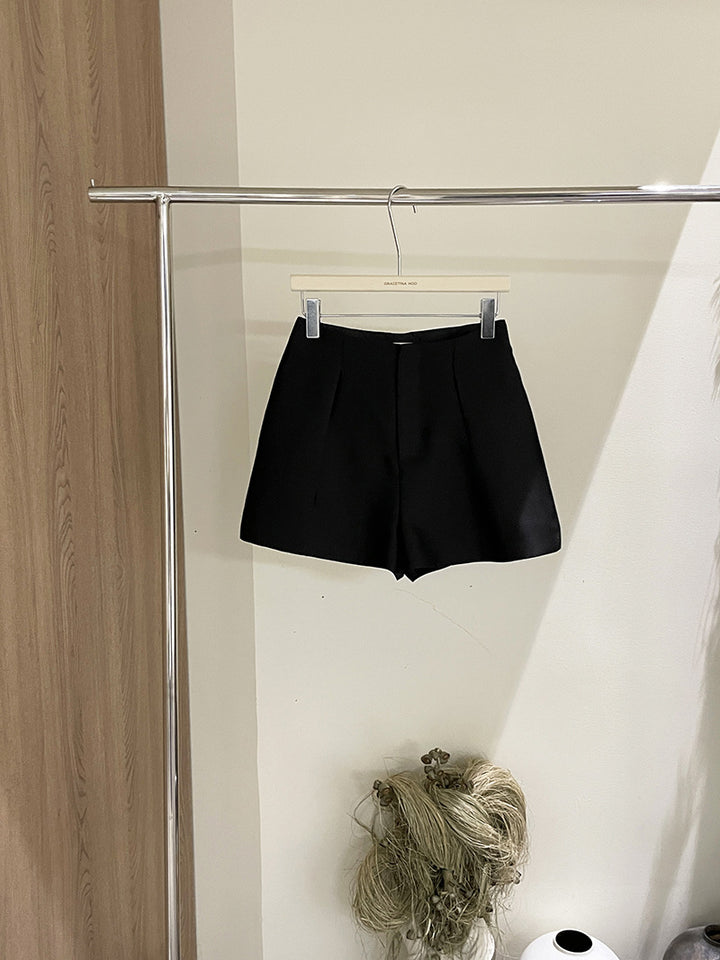 Dame elegante shorts med høj talje og struktureret stof Stilla
