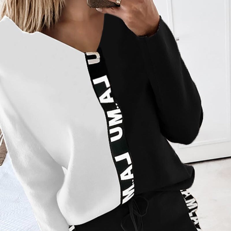 Dame tracksuit med moderne farveblokdesign og elastisk talje Stilla