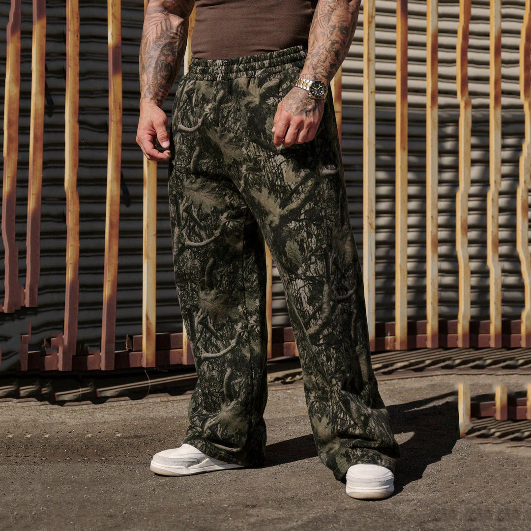 Herre fritidsbukser i moderne camouflage-design med elastisk talje Stilla