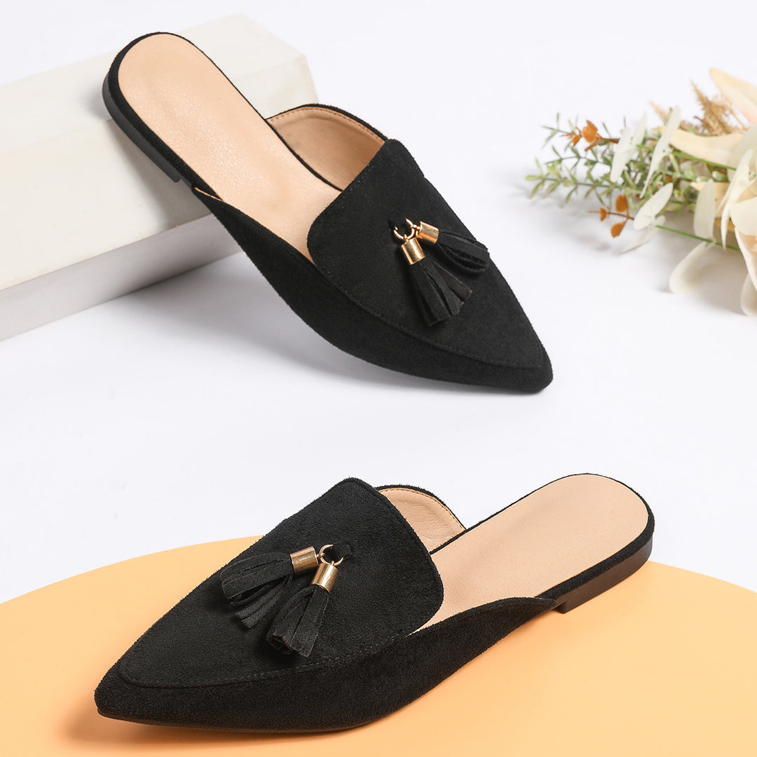 Dame Slip-On Mules med elegant kvastdekoration og komfortabel indersål Stilla