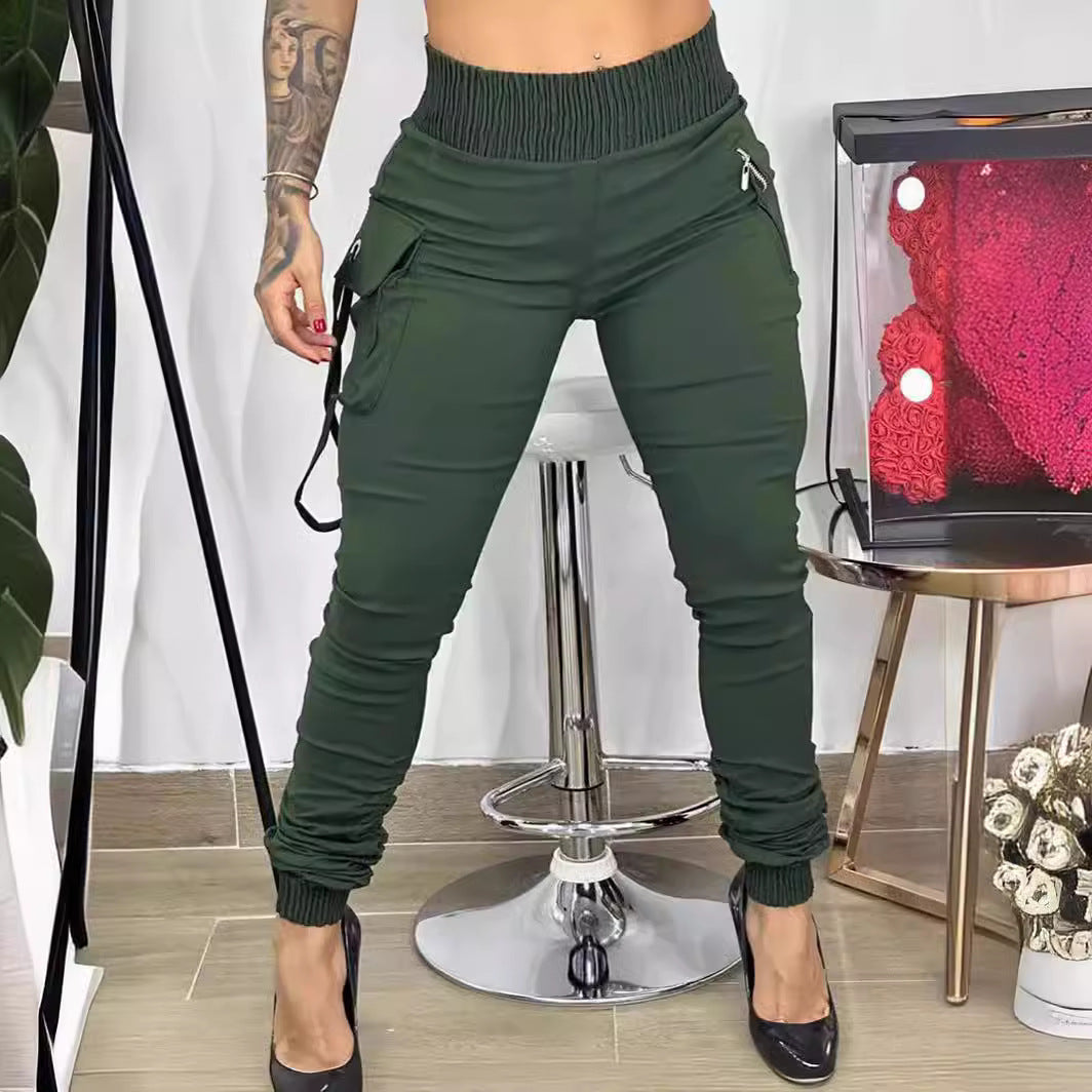 Dame Cargo-Style Joggingbukser med elastisk talje og praktiske lommer Stilla