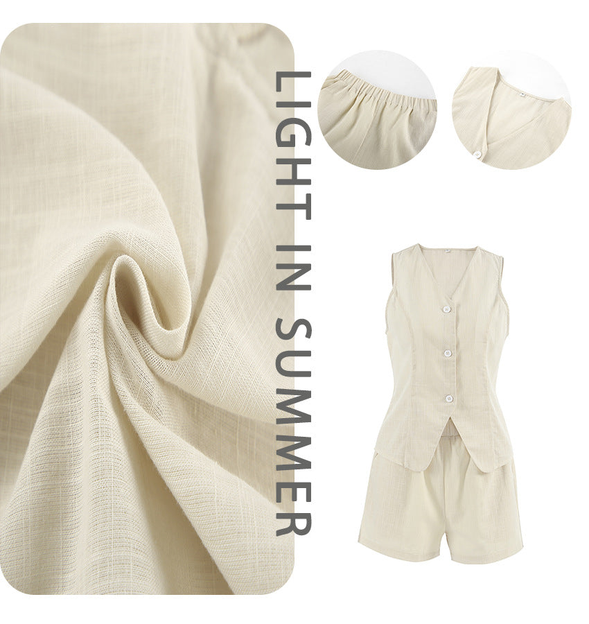 Dame Elegant taillet vest med knap- og bindebælte-design Stilla