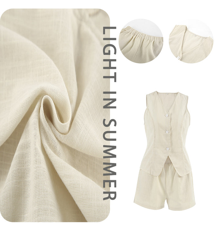 Dame Elegant taillet vest med knap- og bindebælte-design Stilla
